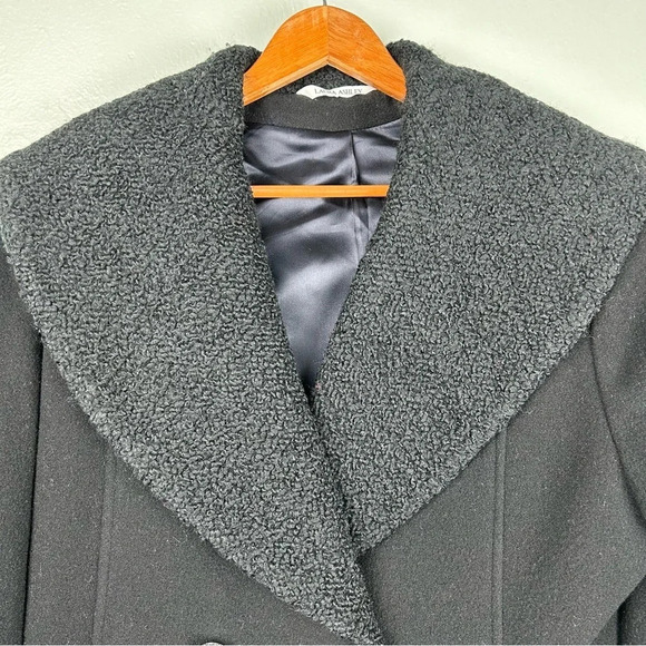 Vintage Laura Ashley Black Wool Full Length Coat Size 14 - Picture 8 of 12